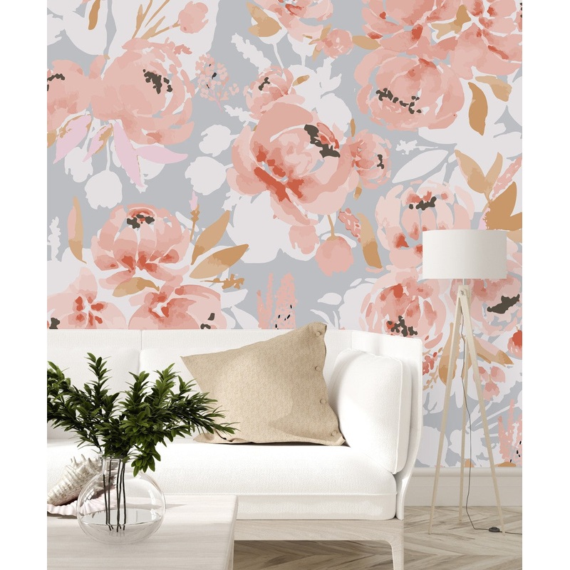 Contemporary Gentle Floral Wallpaper