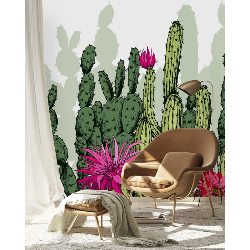 Elegant Modern Cactus Wallpaper