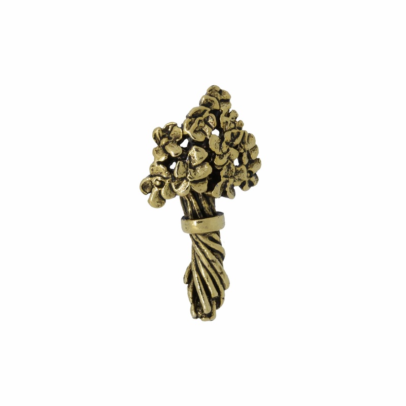 Bouquet of Flowers Gold Lapel Pin