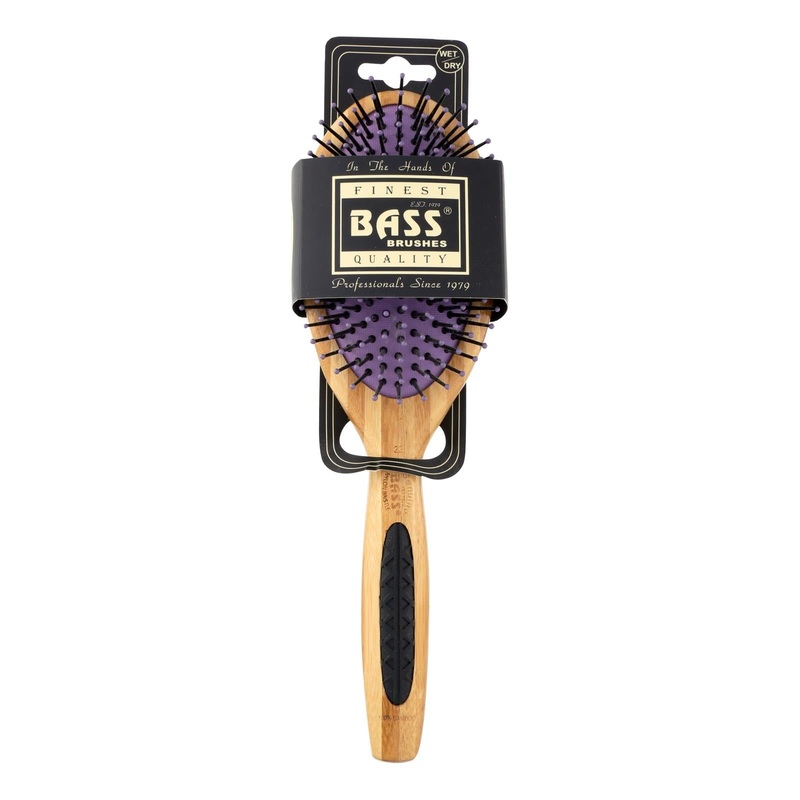 Bass Brushes Nylon Bristle Brush for Smooth Hair Styling, Large Oval