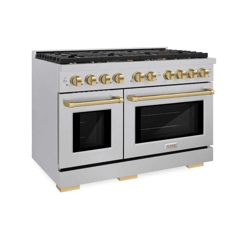 ZLINE 48"Gas Range, Convection Gas Oven, DuraSnow Champagne Bronze, SGRSZ-48-CB