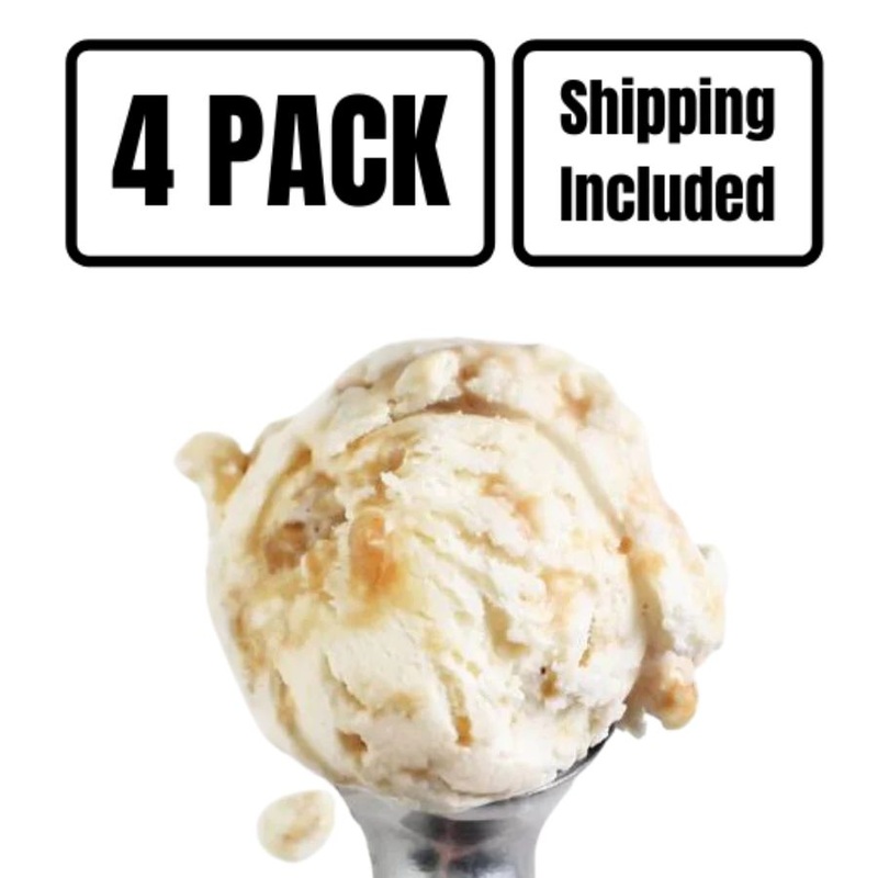 Butter Brickle Ice Cream | Pack of 4 | One Pint | Gluten Free | Shipping Included | eCreamery