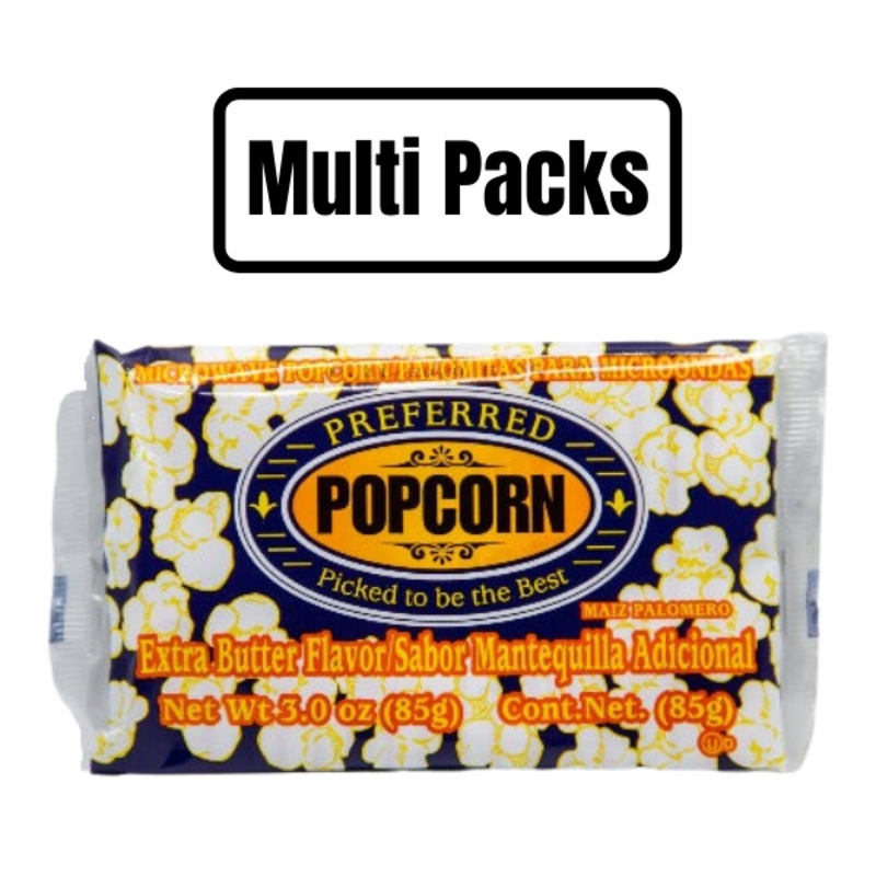 Extra Butter Flavored Microwave Popcorn | Savory Snack | Good Source of Fiber | No Mess Theater Quality Popcorn  | Preferred Popcorn | 3 oz. Bag | Multipacks | Shipping Included
