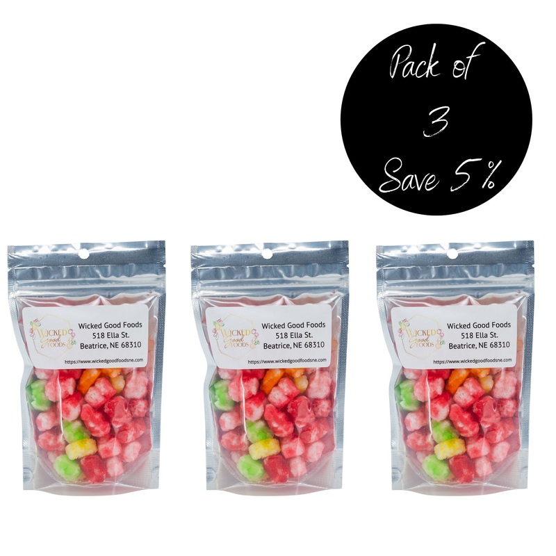 Freeze Dried Colorful Clouds | Pack of 3 | 2.5 oz | Wicked Good Foods