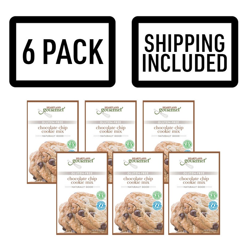 Gluten Free Chocolate Chip Cookie Mix | Pack of 6 | 16 oz | Shipping Included | Heartland Gourmet | 2017