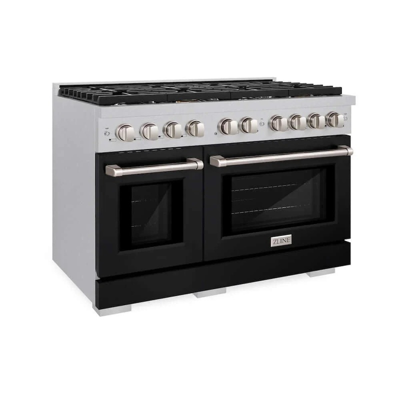 ZLINE 48"Gas Range, Convection Gas Oven, DuraSnow Black Matte, SGRS-BLM-48
