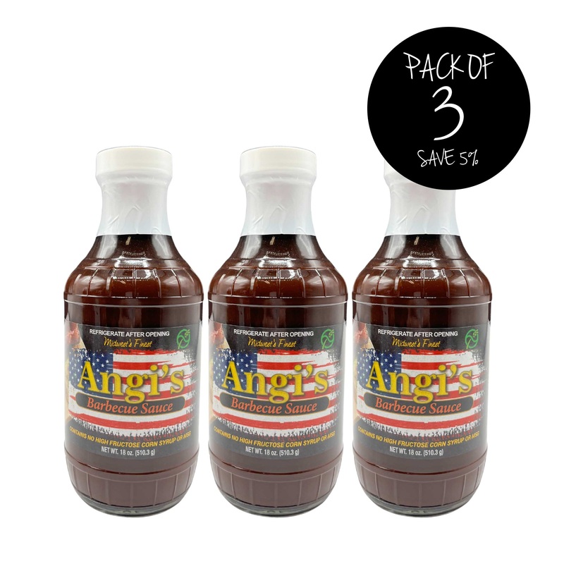 Angi's Barbecue Sauce | Pack of 3 | 18 oz | Gluten Free | Brenmar