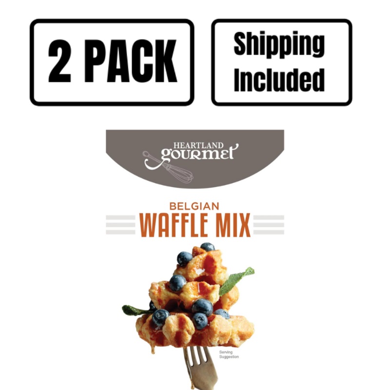 Belgian Waffle Mix | Pack of 2 | 13.1 oz | Shipping Included | Heartland Gourmet