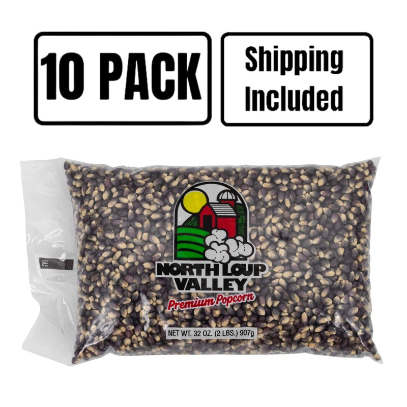 Blue Un-popped Popcorn | 2 Lb. Bag | 10 Pack | Shipping Included | Whole Grain | Popcorn County USA | North Loup Valley | Made in North Loup, NE
