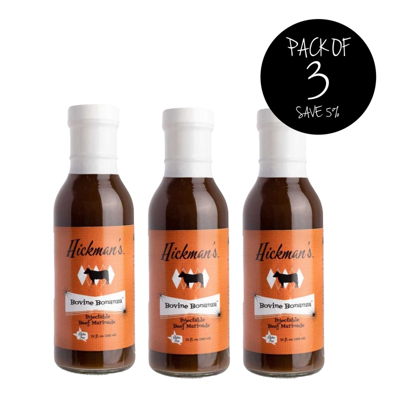 Bovine Injectable Beef Marinade | Pack of 3 | 12 fl oz | Gluten Free | Fat Boy Hickman's BBQ