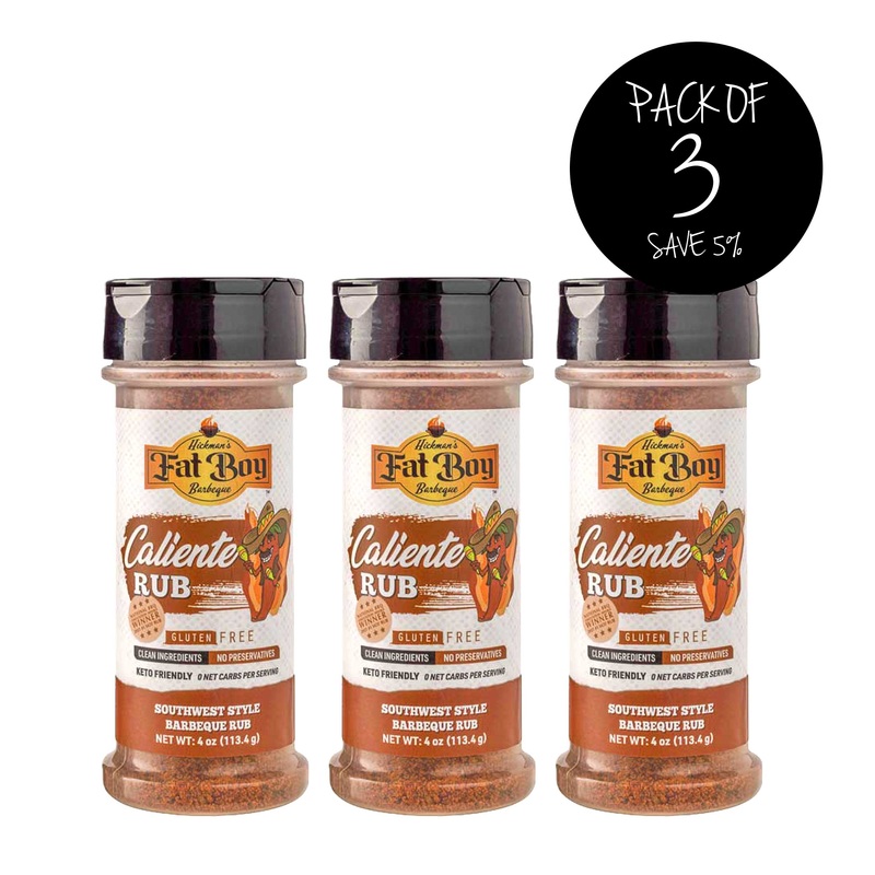 Caliente Gluten Free Rub | Pack of 3 | 4 oz | Gluten Free | Fat Boy Hickman's BBQ