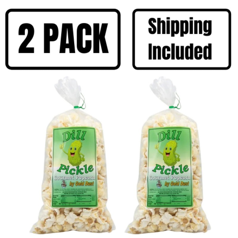 Dill Pickle Popcorn | Pack of 2 | 2 oz | Non-GMO | Shipping Included | Gold Dust Kettle Corn