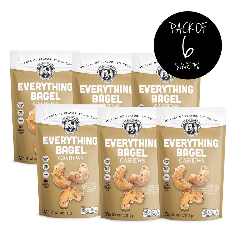 Everything Bagel Cashews | Pack of 6 | 4 oz | Brenmar