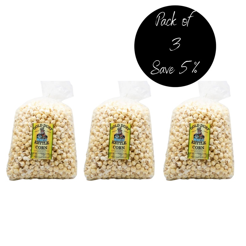 Family Size Kettle Corn | Pack of 3 | 24 oz | Non-GMO & Gluten Free | Gold Dust Kettle Corn