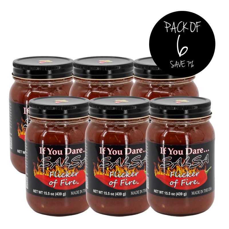 Flicker Of Fire Mild Salsa | Pack of 6 | 15.5 oz | If You Dare Foods