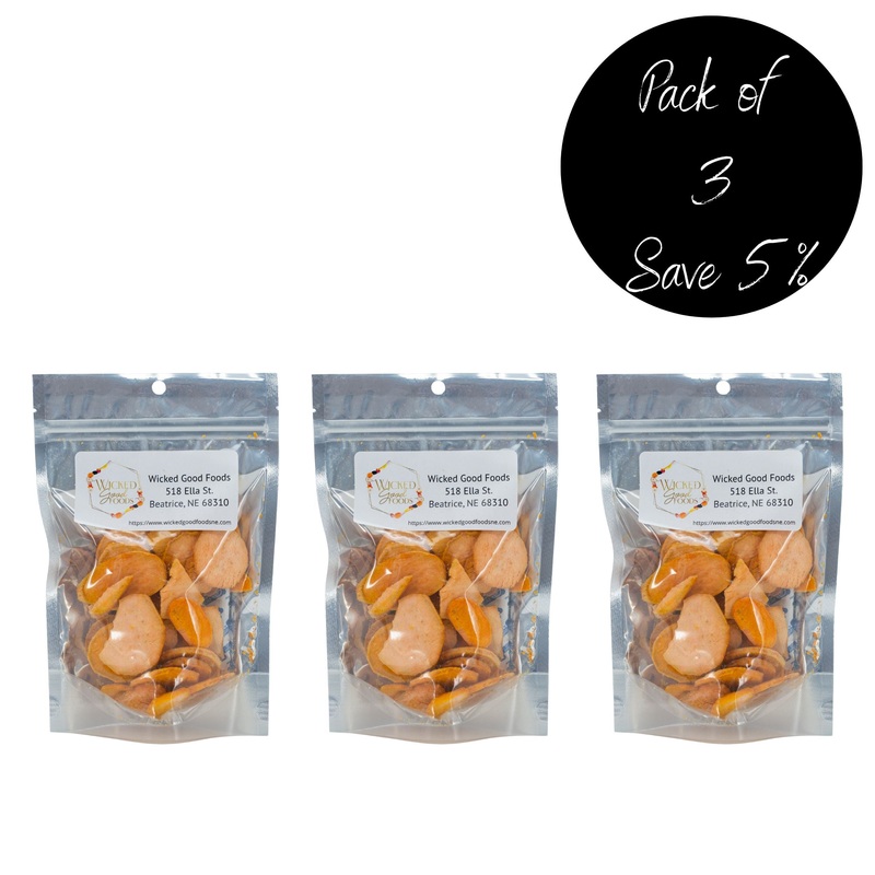 Freeze Dried Sweet Potato Chips | Pack of 3 | 1 oz | Wicked Good Foods