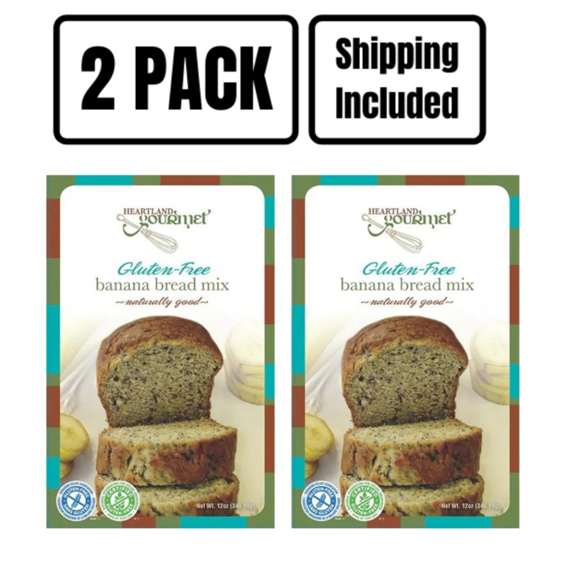 Gluten Free Banana Bread Mix | Pack of 2 | 16 oz | Shipping Included | Heartland Gourmet | 2027