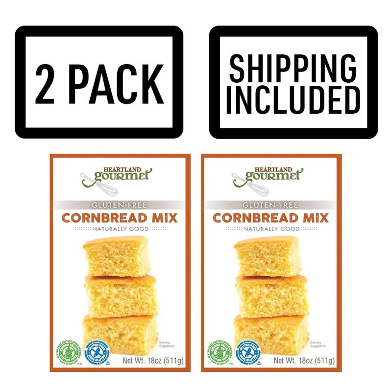 Gluten Free Cornbread Mix | Pack of 2 | 18 oz | Shipping Included | Heartland Gourmet | 2015