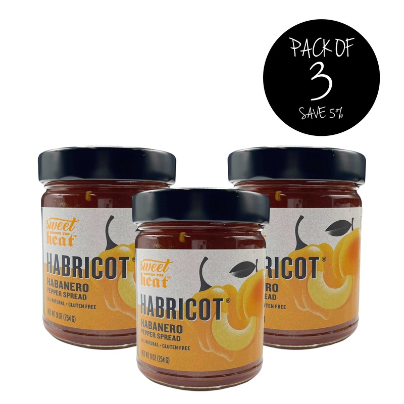 Habricot Pepper Spread | Pack of 3 | 9 oz | Gluten Free | Chili Dawg's Foods of Fire