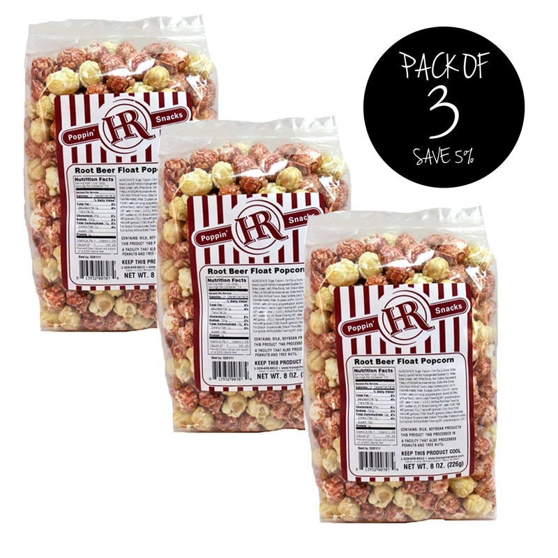 Root Beer Float Popcorn | Pack of 3 | 8 oz | HR Poppin' Snacks