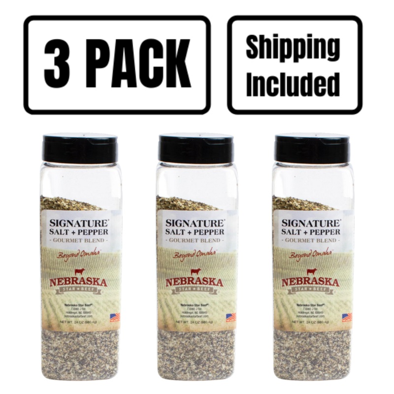 Salt + Pepper Blend | 24 oz | Pack of 3 | Shipping Included | Nebraska Star Beef