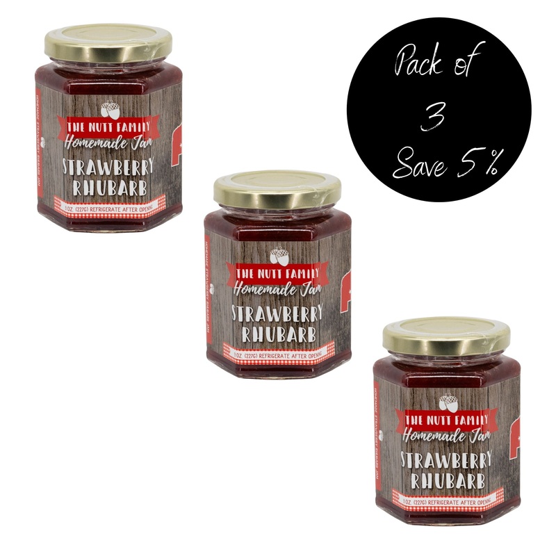 Strawberry Rhubarb Jam | 9 oz | Pack of 3 | Nutt Family Jams & Jellies