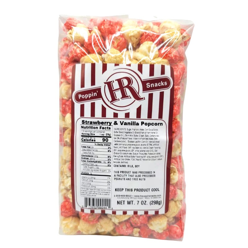 Strawberry & Vanilla Popcorn | 7 oz | HR Poppin' Snacks