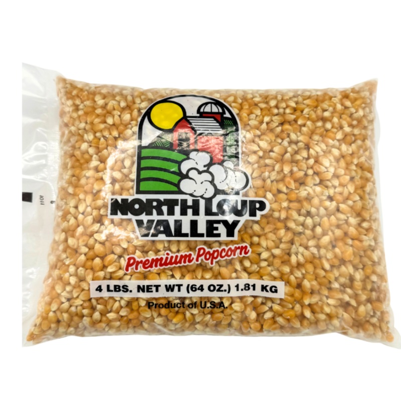 All Natural Yellow Un-Popped Popcorn | Non GMO & Gluten Free Snack | Perfect Movie Night Snack | Popcorn County USA | North Loup Valley | 4 lb bag