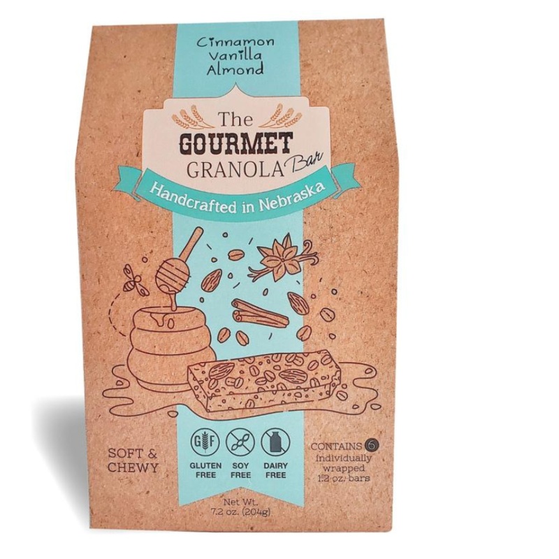 Cinnamon Vanilla Almond Granola Bars | Pack of 6 | Gluten, Dairy, & Soy Free | The Gourmet Granola