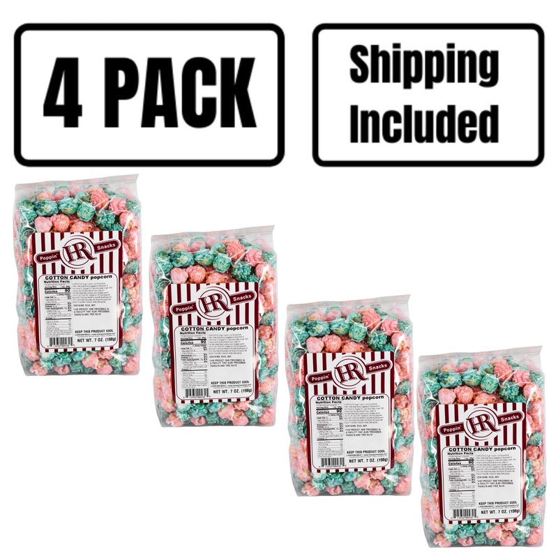 Cotton Candy Popcorn | Pack of 4 | 7 oz | Shipping Included | HR Poppin' Snacks