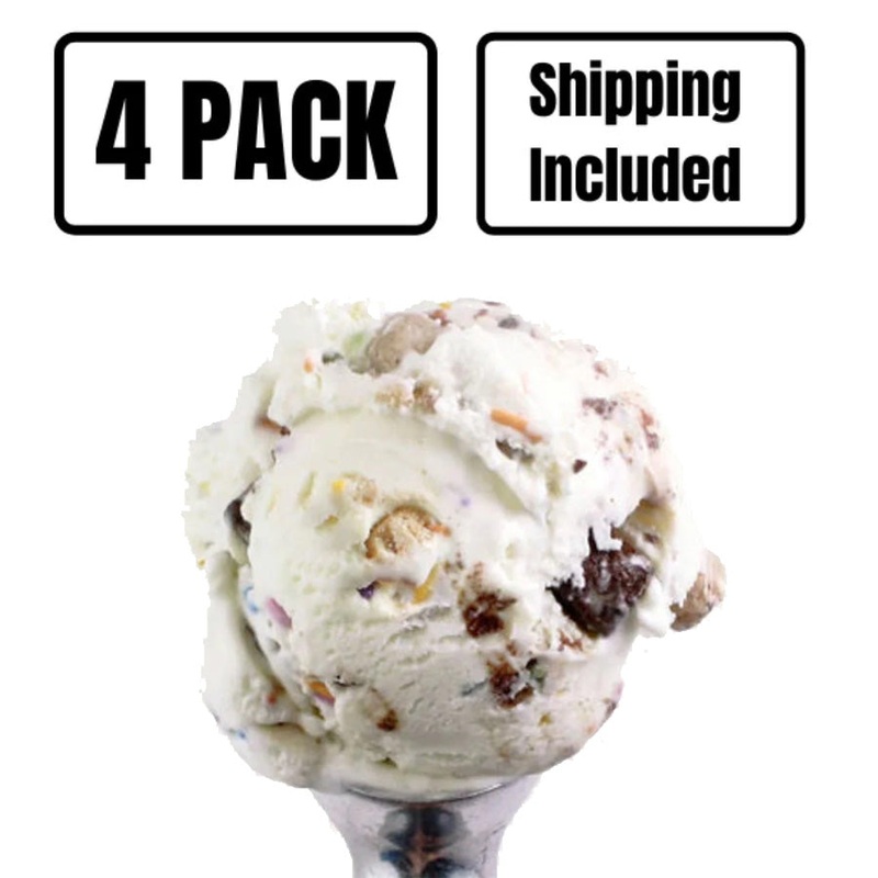 Cupcake Cookie Dough Ice Cream | Pack of 4 | One Pint | Shipping Included | eCreamery