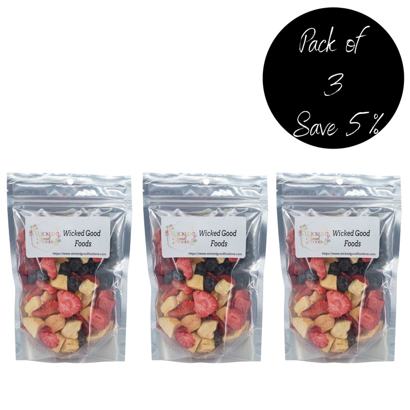 Freeze Dried Fruit | Pack of 3 | 2.25 oz | Wicked Good Foods