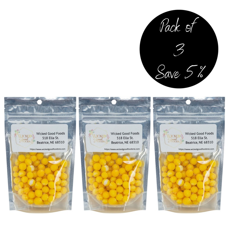 Freeze Dried Lemon Bites | Pack of 3 | 3 oz | Wicked Good Foods