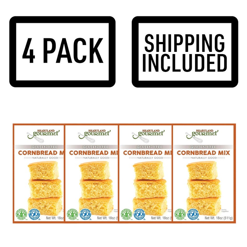 Gluten Free Cornbread Mix | Pack of 4 | 18 oz | Shipping Included | Heartland Gourmet | 2015