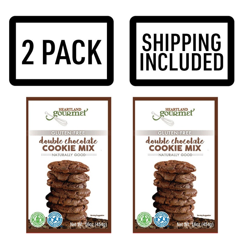 Gluten Free Double Chocolate Cookie Mix | Pack of 2 | 16 oz | Shipping Included | Heartland Gourmet | 1530