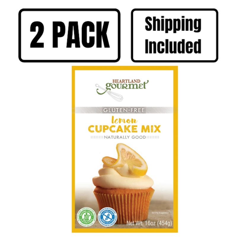 Gluten Free Lemon Cupcake Mix | Pack of 2 | 16 oz | Shipping Included | Heartland Gourmet | 2016