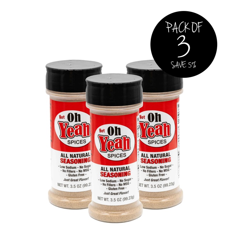 Hot All Natural Spice | Pack of 3 | 3.5 oz | Gluten Free | Oh Yeah Spices