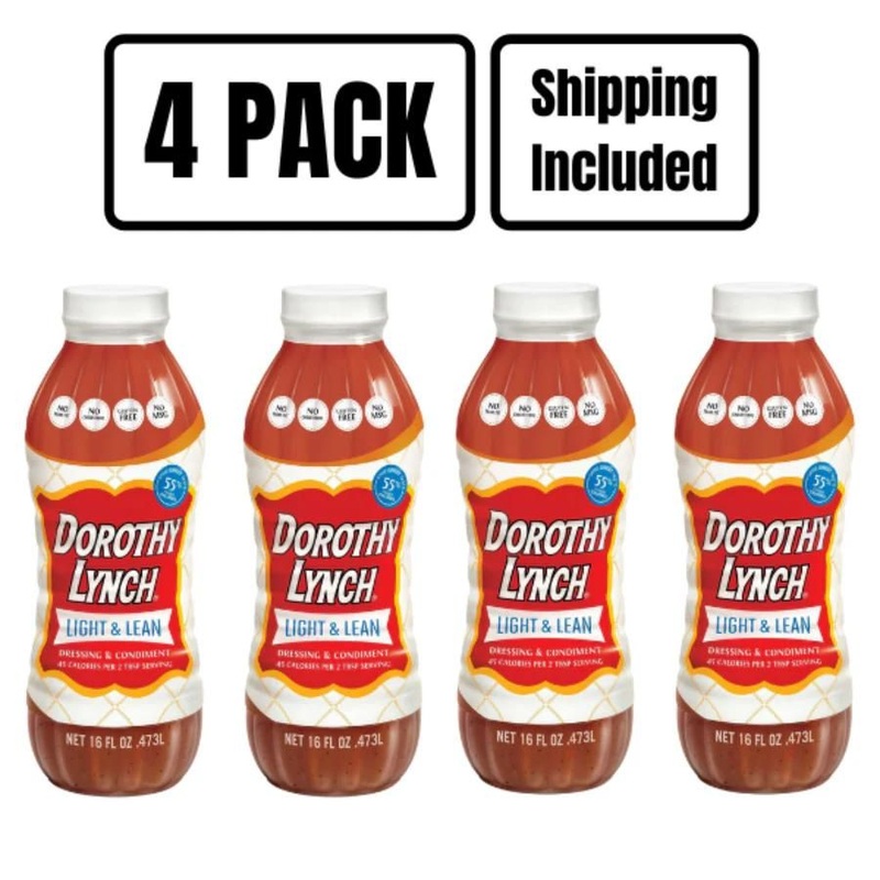 Light and Lean Dorothy Lynch Salad Dressing | 16 oz | Pack of 4 | Gluten Free | Shipping Included