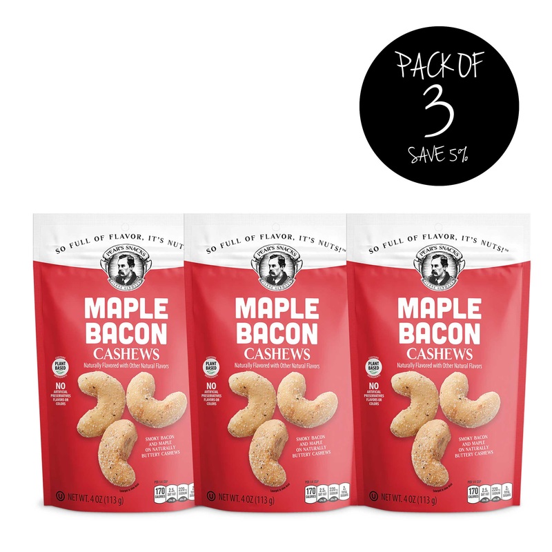 Maple Bacon Cashews | Pack of 3 | 4 oz | Brenmar