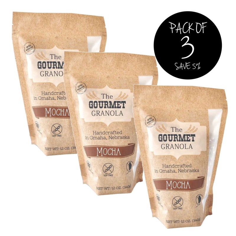 Mocha Granola | Pack of 3 | 12 oz | Gluten, Dairy, & Soy Free | The Gourmet Granola
