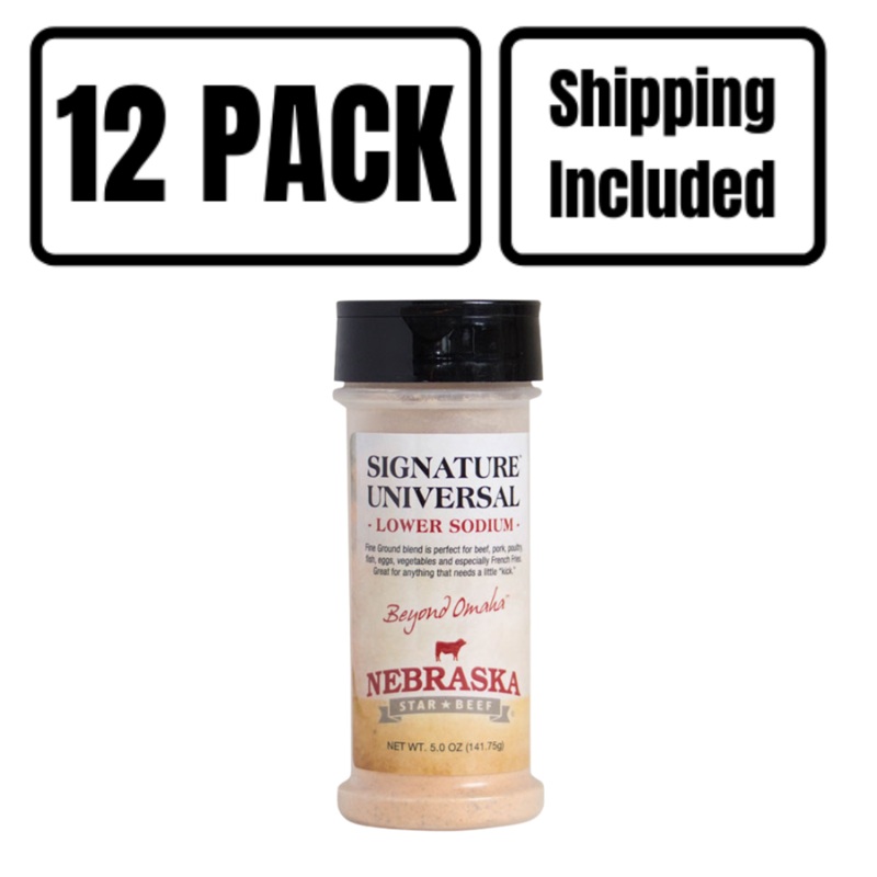 Universal Signature Low Sodium Seasoning | 5 oz | Pack of 12 | Shipping Included | Nebraska Star Beef