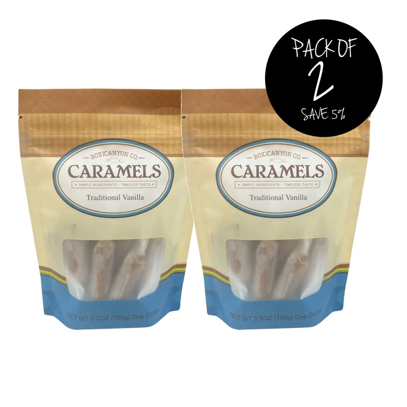 Vanilla Caramels | One Dozen | Pack of 2 | Boxicanyon Caramels