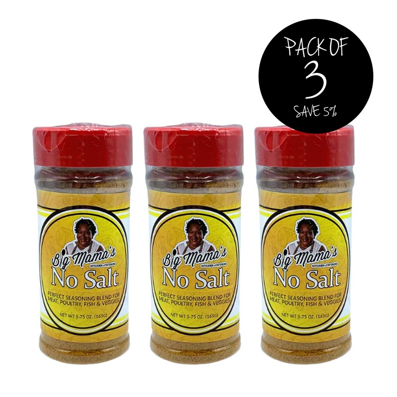 Big Mama's No Salt Seasoning | Pack of 3 | 5.75 oz | Big Mama's Kitchen & Catering