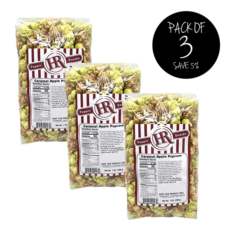 Caramel Apple Popcorn | Pack of 3 | 7 oz | HR Poppin' Snacks