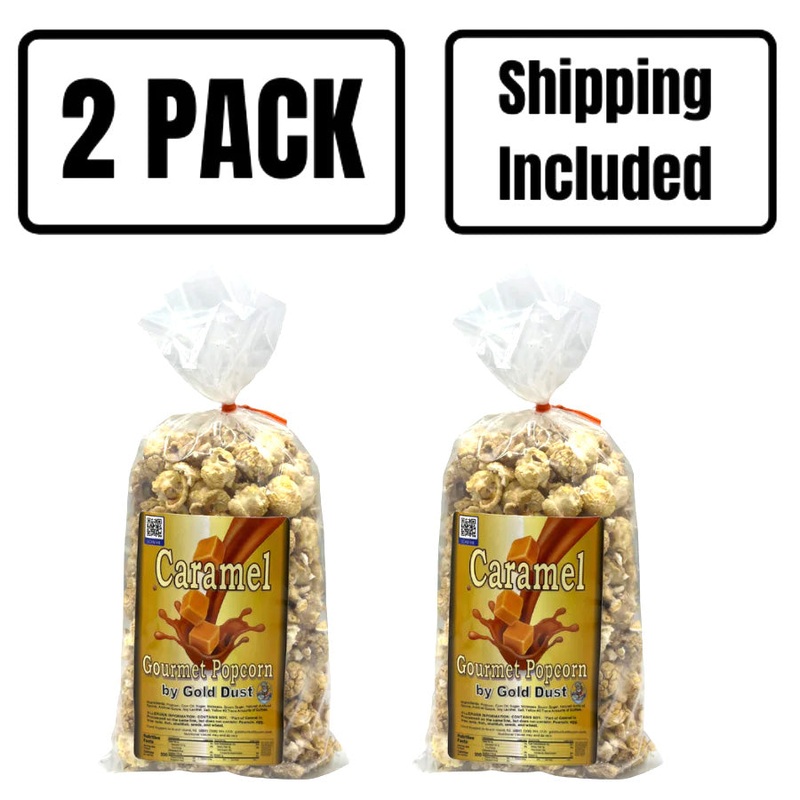 Caramel Popcorn | Pack of 2 | 3 oz | Non-GMO | Shipping Included | Gold Dust Kettle Corn