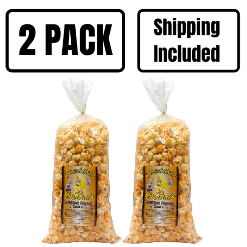 Cheddar Cheese Popcorn | Pack of 2 | 7 oz | Non-GMO | Shipping Included | Gold Dust Kettle Corn