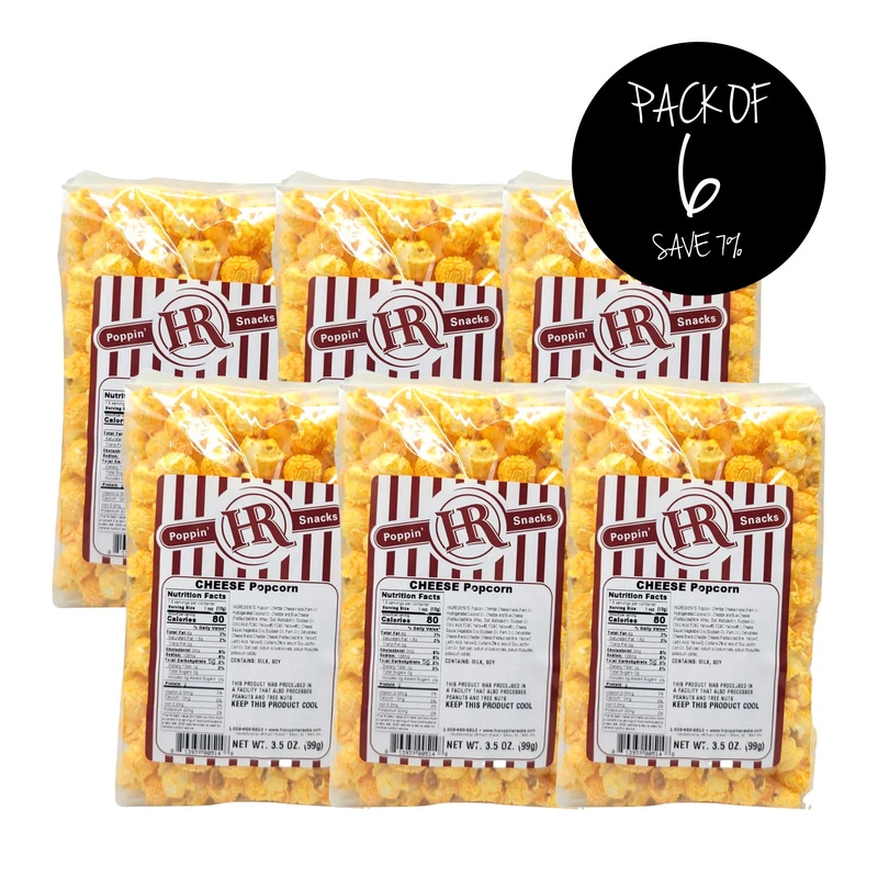 Cheese Popcorn | Pack of 6 | 3.5 oz | HR Poppin' Snacks