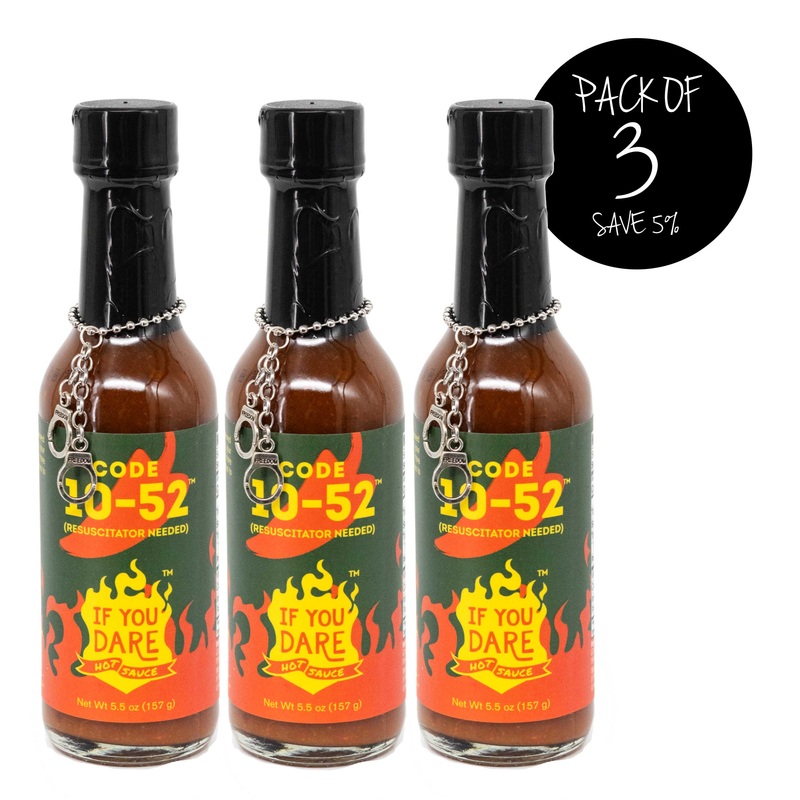 Code 10-52 Hot Sauce | Pack of 3 | 5.5 oz | Extreme Heat Level | If You Dare Foods