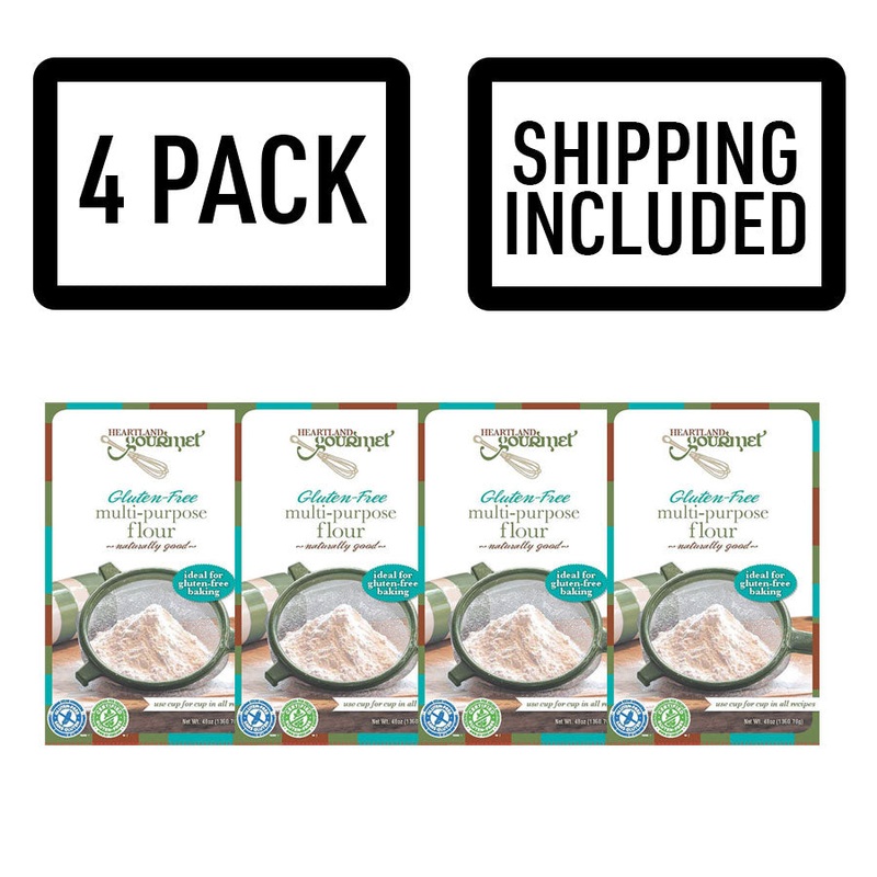 Gluten Free Multi-Purpose Flour Blend Mix | Pack of 4 | 3 lb | Shipping Included | Heartland Gourmet | 2060