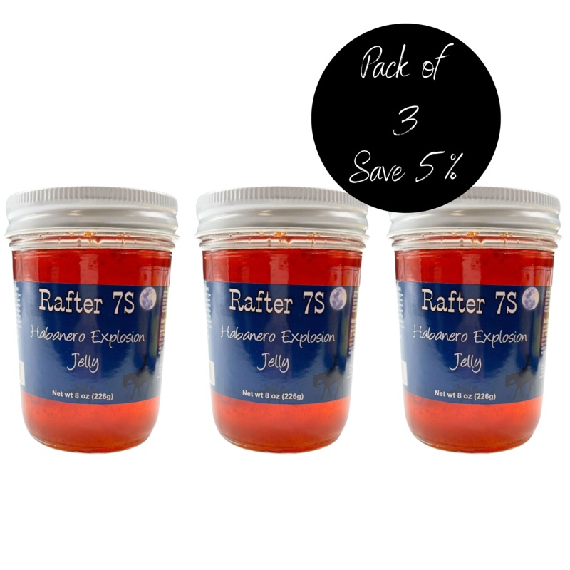 Habanero Explosion Jelly | 8 oz | Pack of 3 | Rafter 7S
